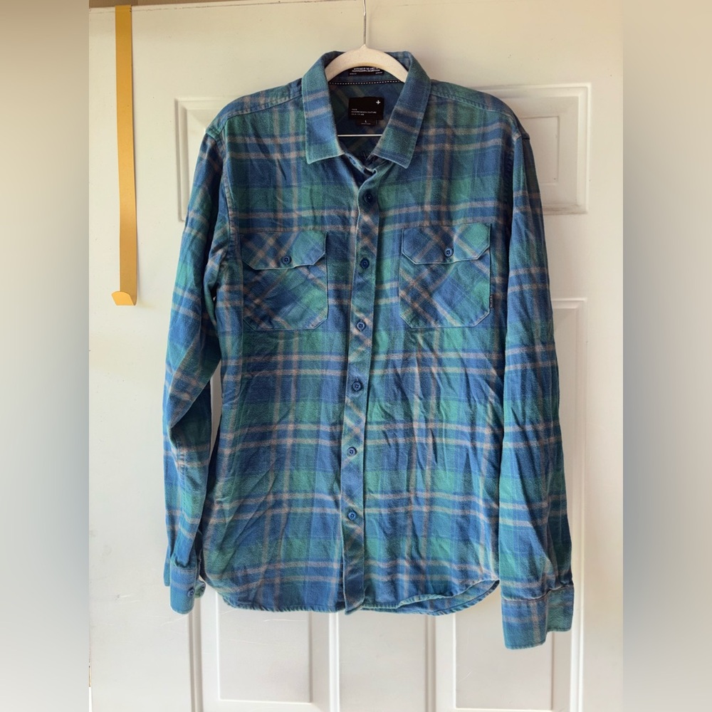 Tavik Modern Beach Culture plaid flannel shirt size L